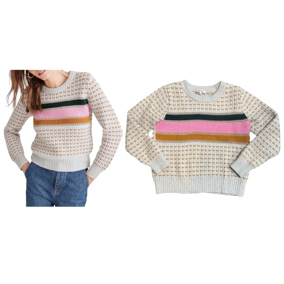 Madewell Sweaters - Madewell Striped Barfield Sweater Size Small